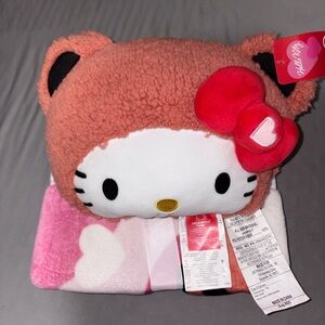 Hello Kitty Fleece Pillow with Throw Blanket set